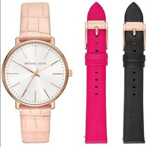 Michael Kors Pyper Leather Strap Watch 38mm